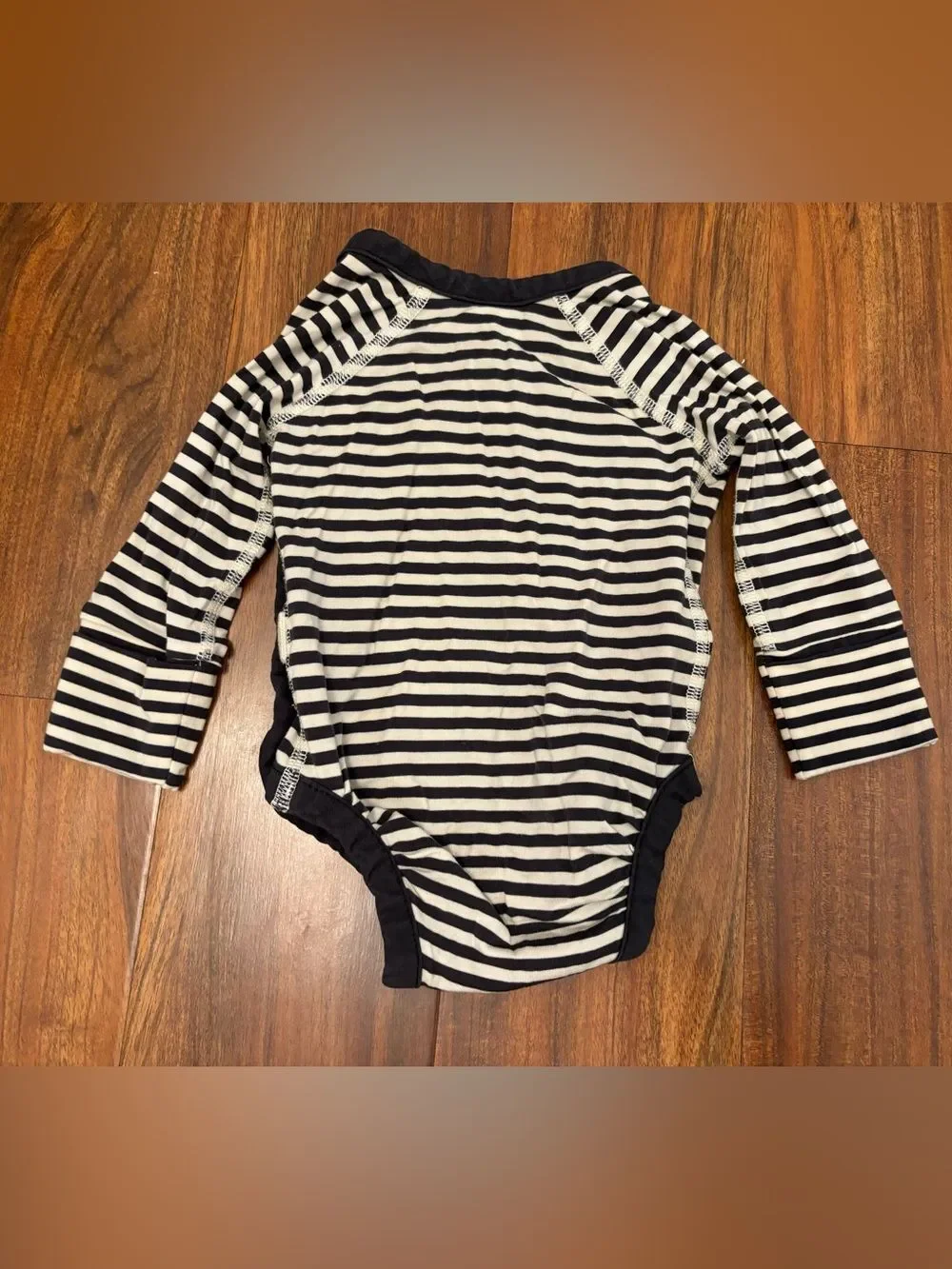 Hanna Andersson 3 Layette Tencel Stripe Crossover Bodysuits